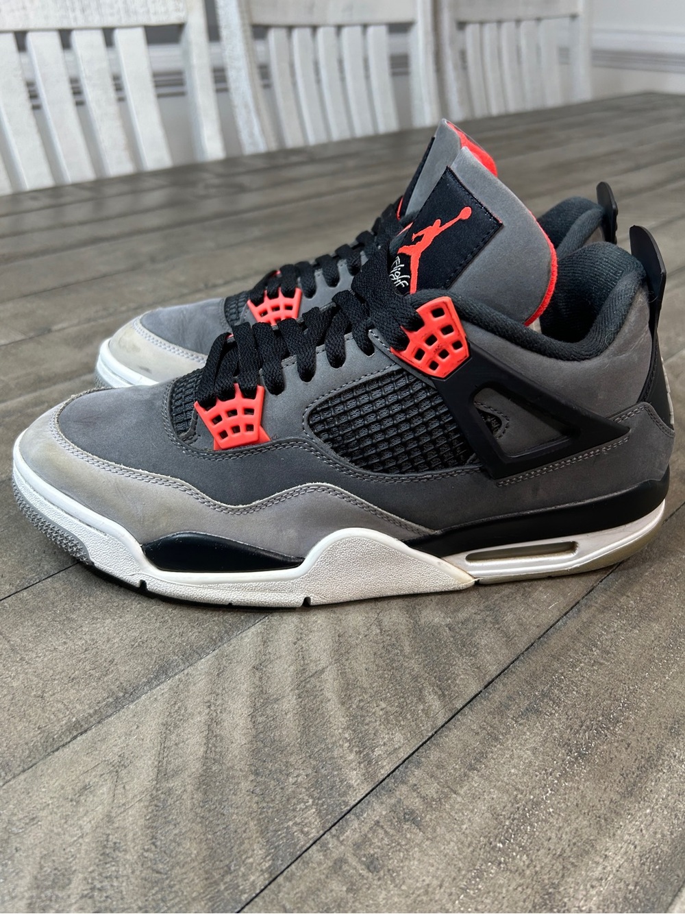 Air Jordan 4 Retro OG Infrared Grey/Black Sneakers Men’s Size 10